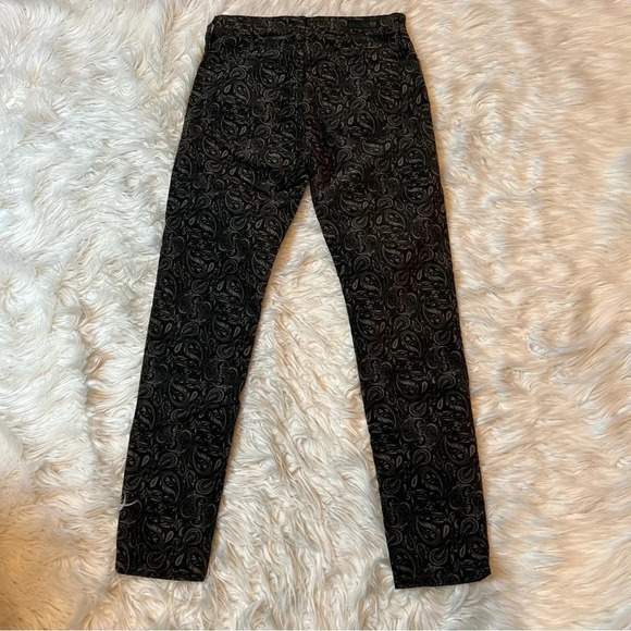 NWOT AG High Rise Stevie Slim Straight Ankle Velvet Pant Paisley Print Casual 28 - Picture 9 of 11
